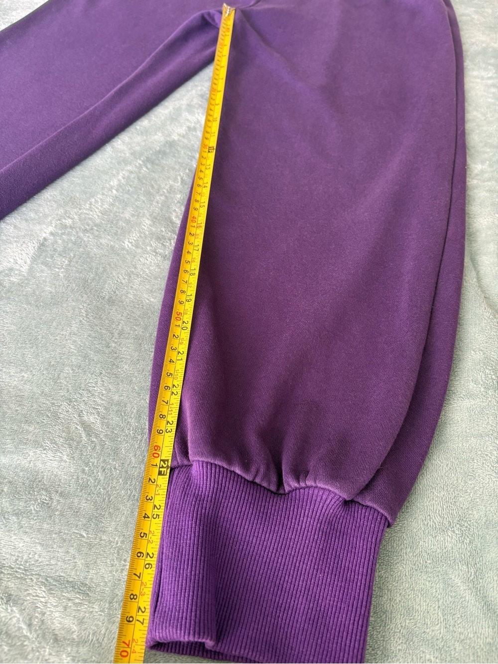 Yovela Purple Jogger Sweatpants Size L Elastic Waist Cuffed Ankle - Picture 5 of 9